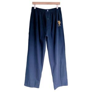 US Polo Assn Men's Navy Elastic Waist Cotton Blend Sleepwear Pants Size XL
